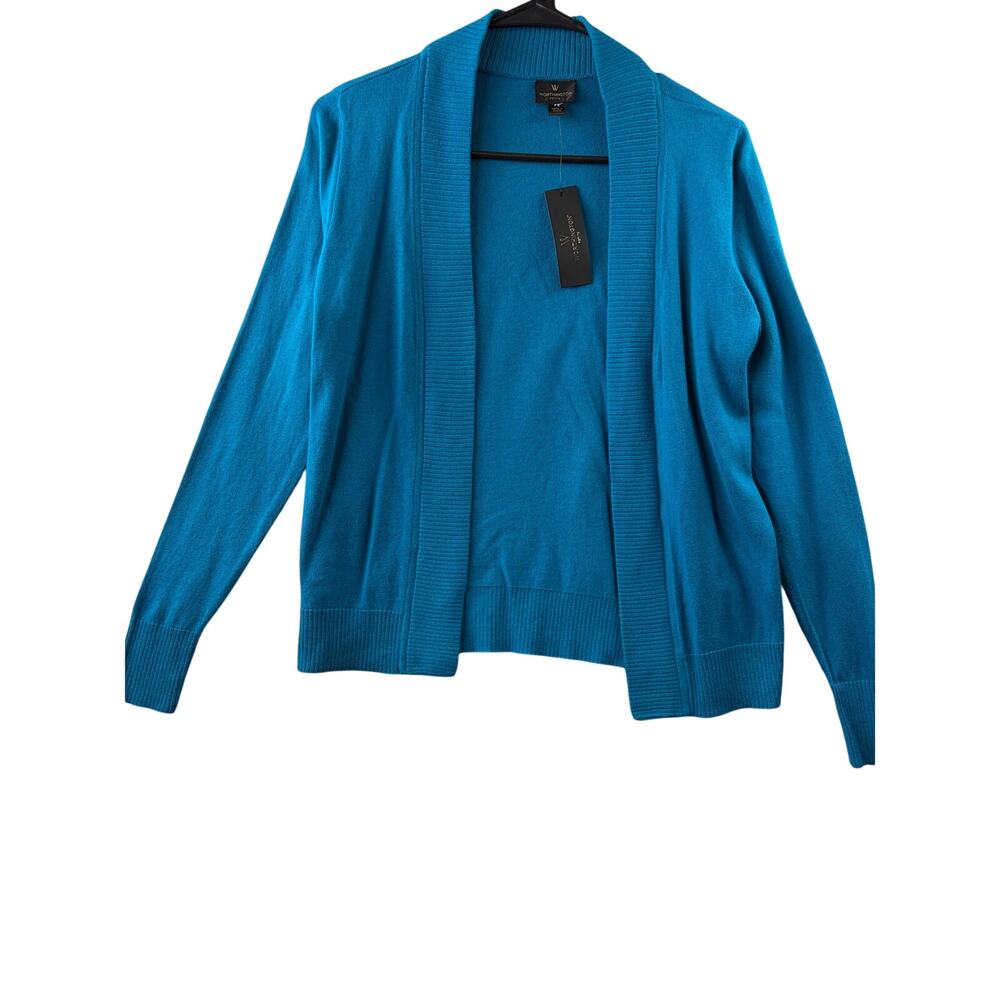 Worthington Turquoise Open Front Long Sleeve Cardigan – Petite Small - NWT